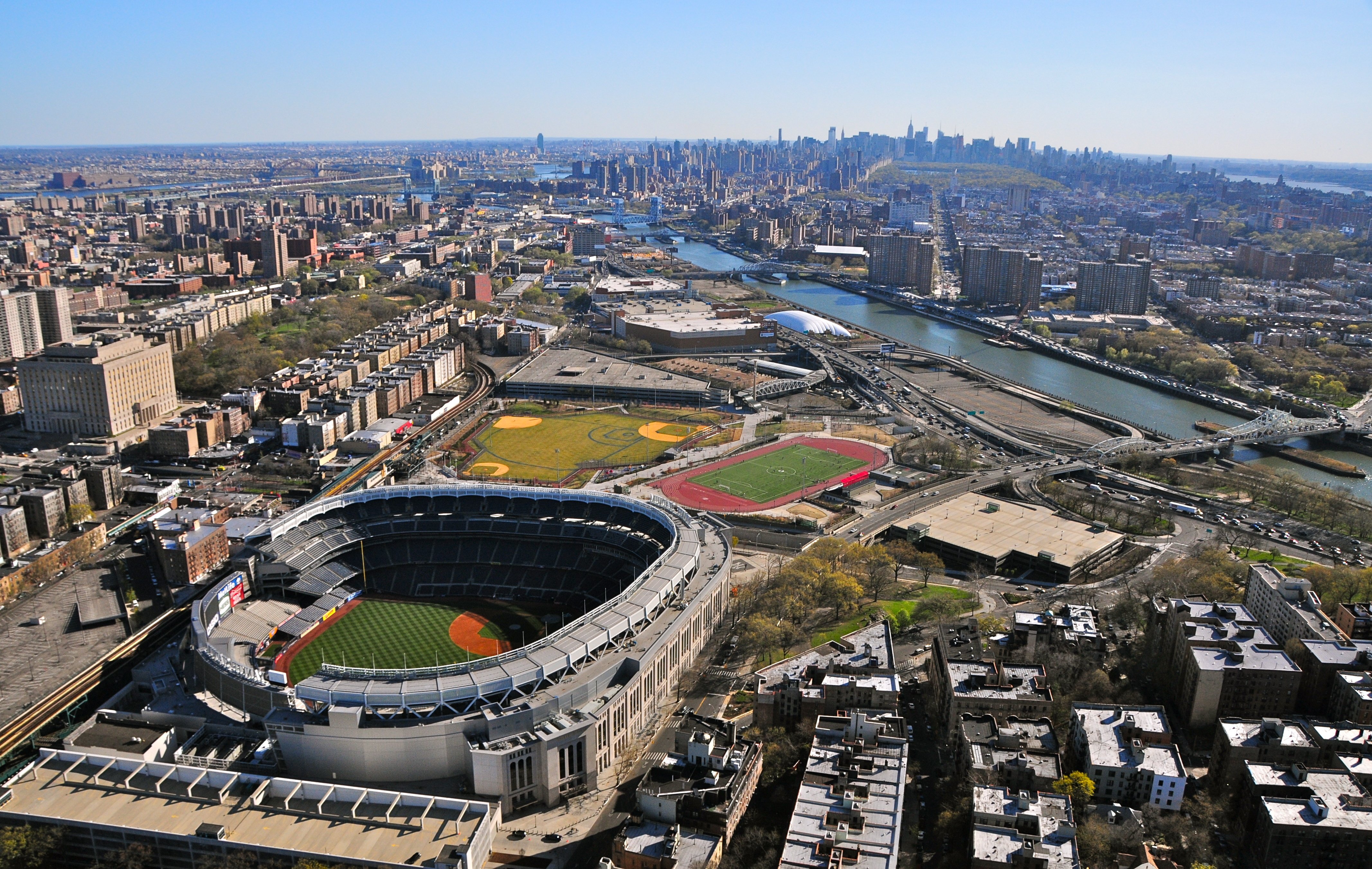 Yankee Stadium Stadion New York City Gebäude Fluss