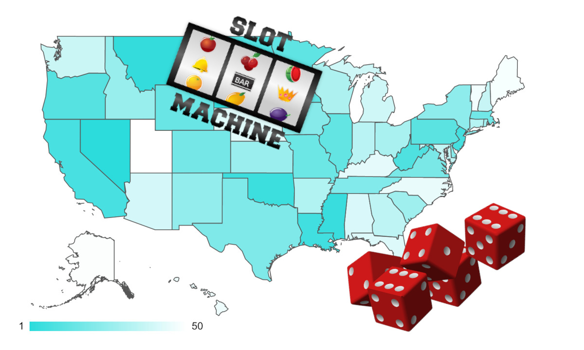 Karte USA Spielwürfel Symbol Spielautomat