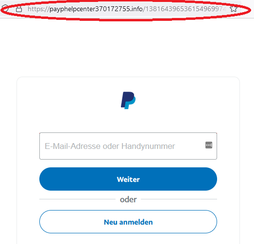 PayPal-Phishing-Seite