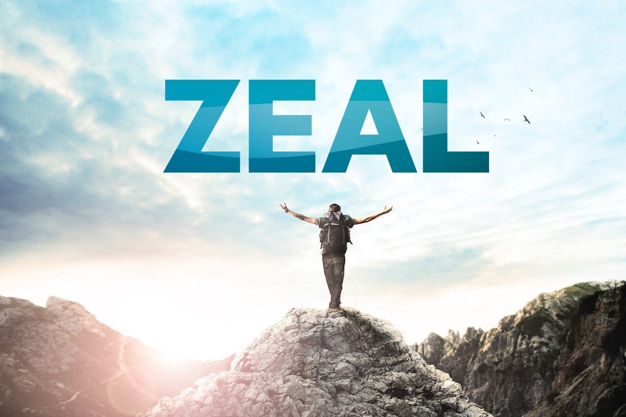 ZEAL Logo, Mensch, Berg, Wolken